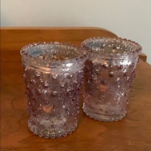 Vintage styled  rose/ silver votives